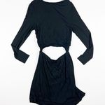 A.L.C. NEW Jersey Knit Stretch Twist Cut Out Peek A Boo Bodycon Dress Black L Photo 3