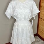 AQUA White Lace Inset Flounced Mini Dress Medium NWT Photo 1