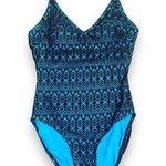 Aqua Couture Lace Overlay Swimsuit Bright Blue, Black Medium Blue Photo 0