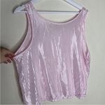 Petra Fashions Vintage Metallic Light Baby Pink Striped Sleepwear Top 1X Photo 7
