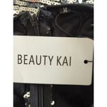 Beauty Kai Women's Sequin‎ Halter Neck Maxi Dress Black MED NWT Party Weddings Photo 10