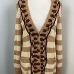 Anthropologie  Sparrow Stripe Hopi Basket Cardigan Small Neutral Cottagecore Photo 0
