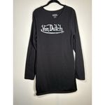 Von Dutch  Size XL Black Long-Sleeve Logo T-Shirt Dress Photo 1
