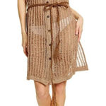 Solid & Striped  The Sawyer Dress Crochet Cover Up Dress Sleeveless Belt Beige M Photo 0