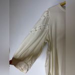 J.Crew  Crochet‎ Trim Puff Sleeve Long Sleeve T-shirt Cream Size XL Photo 2