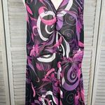 Fashion Bug  Vintage Sheer Patterned Halter Top Black/Purple-22 Photo 0