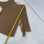 Bordeaux  Women’s Brown Fringed Shoulders Boho Sweater Pullover Size S Photo 5