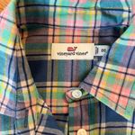 Vineyard Vines  pastel plaid check button roll tab sleeve‎ shirt top blouse 00 Photo 1