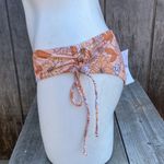 J.Crew  Orange Floral Side Tie Ruching Hipster Bikini Bottoms Size S NWT Photo 1