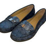 Coach Signature Olive 7.5 B Jacquard Black & Smoke Women's Driving Loafer Logo Photo 0