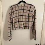 Urban Outfitters  Cream Fuzzy Sweater women's Medium Pink and Black Cropped Photo 5