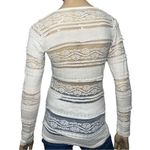Blanc du Nil Women’s Size 2 S White Stretch Lace Long Sleeve Scoop Neck T Photo 3