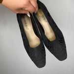 Fashion Bug Vintage Black Embroidered Floral Block Heel Size 8.5 Leather Outsole Photo 1