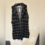 Anthropologie  Quinn Windowpane Longline Duster Vest -NEW- One Size Photo 6