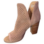 Lucky Brand Larise Suede Leather Perforated Ankle Booties Chunky Heels Size 6 Photo 0