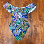 La Blanca  Neon Nights Off Shoulder Ruffle One Piece Swimsuit Photo 6