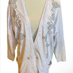 SHoK 80’s Light Gray Button Front Tribal Design Cardigan Jacket/Blazer Size XL Photo 0
