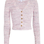 Intermix  Multicolor Ribbed Knit Sweater Button Up 100% Cotton - L Photo 0