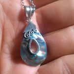 Abalone Sterling Silver Pendant Stainless Steel Necklace Photo 8