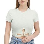 Streetwear Society NWT ~ Short Cropped Lime Green Ribbed Top ~ Women's SMALL Photo 0