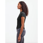 Madewell Regenerative Cotton Ribbed Crewneck Tee Shirt Stretch Jet Black XS NWT Photo 1