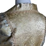 Sandy Starkman Silk Brocade Beaded Ruffle Lace Jacket M | Fairycore Regencycore Gold Size M Photo 6