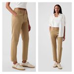 Gap Women's Flat Front Downtown Slim City Cropped Pants Khaki Size 6 Petite Photo 1