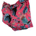 Loft  Floral Print Shorts Tie Waist Casual Hot Pink Blue‎ Size 2 Photo 11