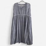 Free People  Blue White Striped Babydoll Maxi Dress Coastal Boho Dream Small Photo 2