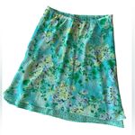 Notations Vintage 90s  Reversible Teal A-Line Skirt Floral Turquoise Photo 2