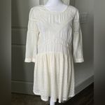 Ba&sh cream lace Pleated 3/4 Sleeve summer cotton Mini Dress Photo 10