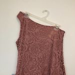 NEW NWT DUAL NATURE Lace One Shoulder Mini Dress Mauve Pink Floral Lace Medium M Photo 3