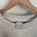 Aritzia TNA Cozy Fleece XL Perfect Sweatshirt Light Grey Heather Crop Photo 3