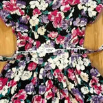 Vintage 80s Floral Dress Open Back Knee Length Skirt Size Small Multiple Photo 10