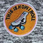 Ashley Stewart GRAY PATCHWORK DESIGN LIGHTWEIGHT HOODIE SIZE 14/16 Photo 3