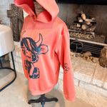 SheIn  Orange Hoodie with Cute Cow Print Photo 4