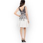 Ralph Lauren Lauren  A-Line Midi Dress Women's 8 White Black V-Neck Sleeveless Photo 1