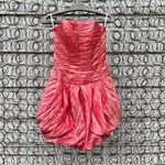 Jessica McClintock Vintage 80s 90s coral bubble strapless ruched prom dress Photo 3