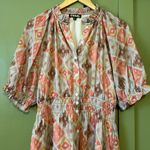 THML  Women's Geometric Midi Dress - Pink and Orange Photo 3