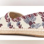Tory Burch Grosgrain Whipstitch Floral Imperial Garnet Espadrilles Flat,Sz 7,NIB Photo 3