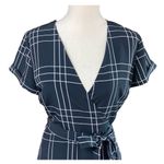 Madison Women’s Dress Sz XS Gray Modern Windowpane Plaid Pattern High‎ Low Photo 2