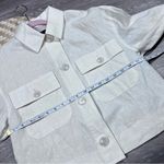 ZARA  linen boxy crop jacket ivory Photo 3