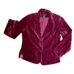 Rafaella Burgundy Velvet Blazer Jacket Vintage Silk Blend 90s Y2K Sz 12 Photo 2