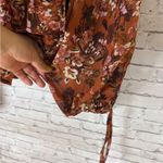 Lost + Wander  Burnt Orange Terracotta Floral Peasant Blouse Photo 3