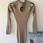 Say What? Cold Shoulder Beige Cutout Sweater Dress Size Small Photo 0