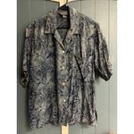 Nomadic‎ Traders Shirt Women’s Size S Button Up Short Sleeve Tropical Hawaiian Blue Photo 1
