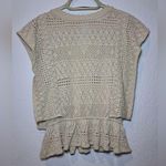 ZARA  Tan Sleeveless Ruffled Blouse Size S Photo 3