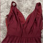 La Femme  28547 Plunge Neck Gown in Dark Berry Photo 3