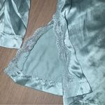 Victoria's Secret  Light Blue 100% Silk Pajamas with Lace Side Slits - Size Medium Photo 5