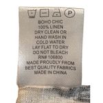 Boho Chic Linen Abstract Print Button Down Shirt Black White Women Size Medium Photo 9